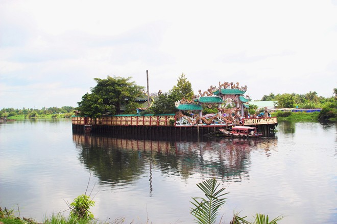 A floating temple in Saigon river